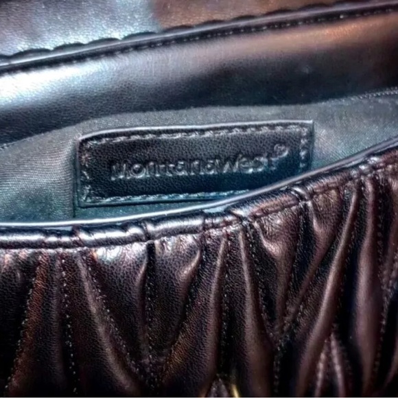 Montana West Black and Gold Quilted Shoulder Bag - Picture 2 of 2